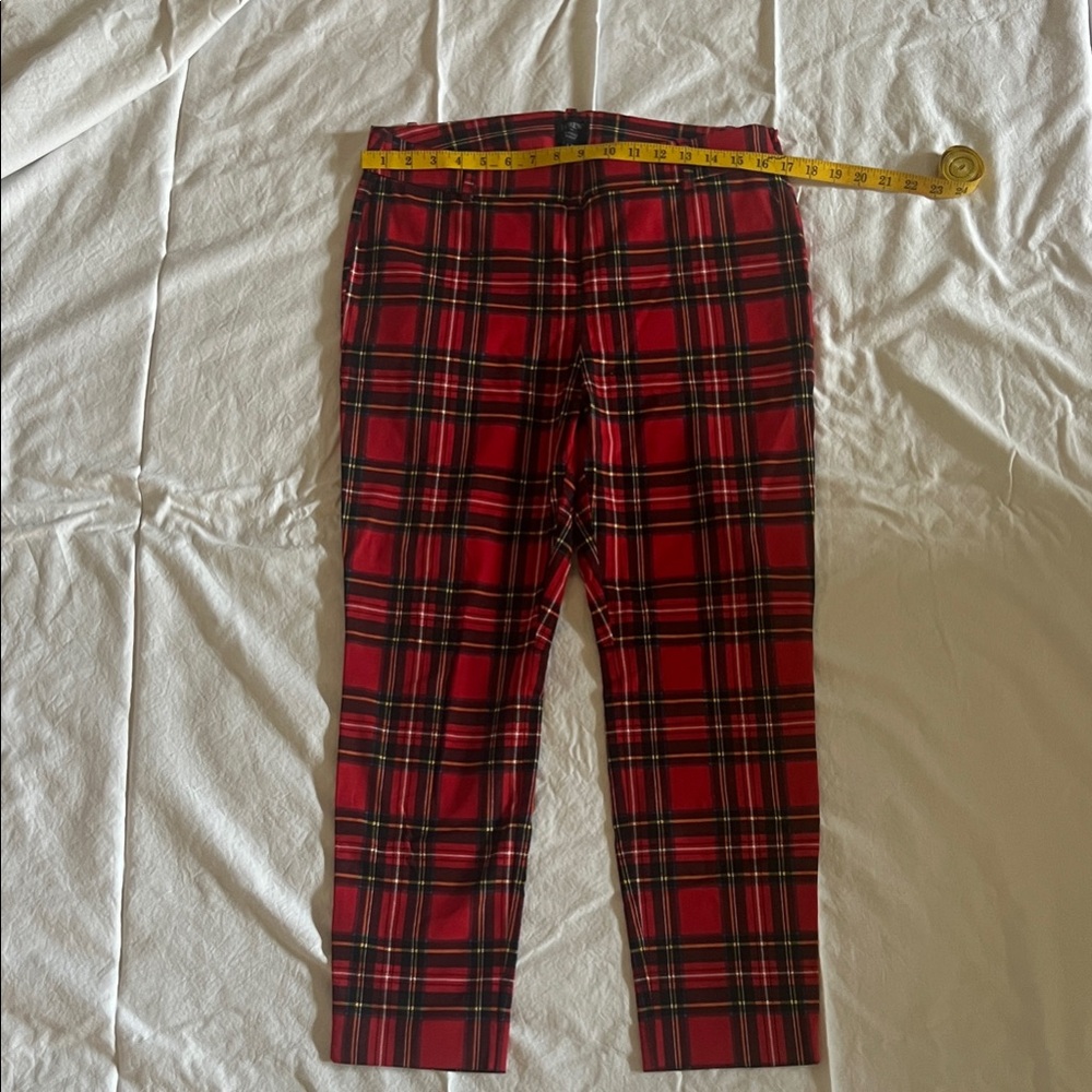 J. Crew Winnie Red Plaid Pants Sz. 12